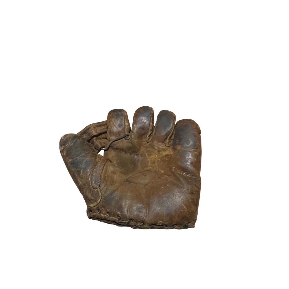 Vintage Leather Baseball Glove Unbranded 90s Brown Right Hand Throw Mitt H78